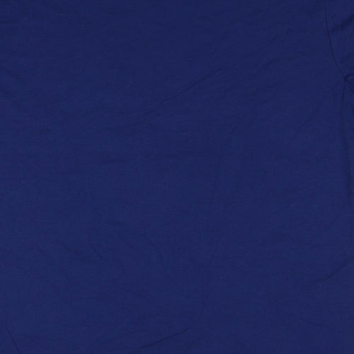 Marks and Spencer Mens Blue Cotton T-Shirt Size XL Round Neck - Ho Ho Ho Christmas