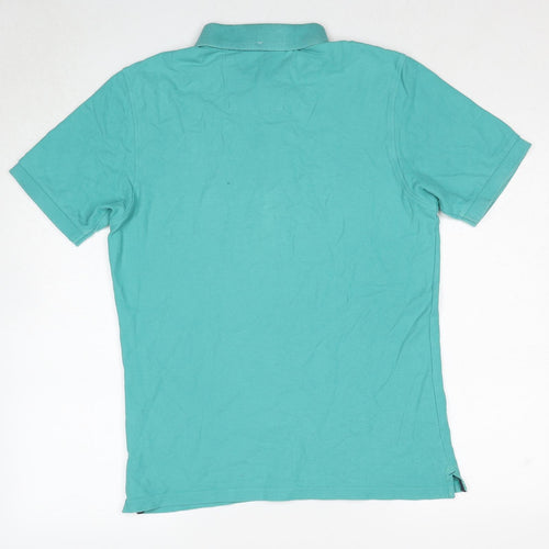 Marks and Spencer Mens Blue Cotton Polo Size S Collared Pullover