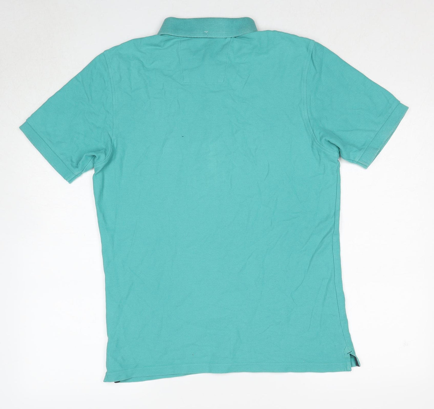 Marks and Spencer Mens Blue Cotton Polo Size S Collared Pullover