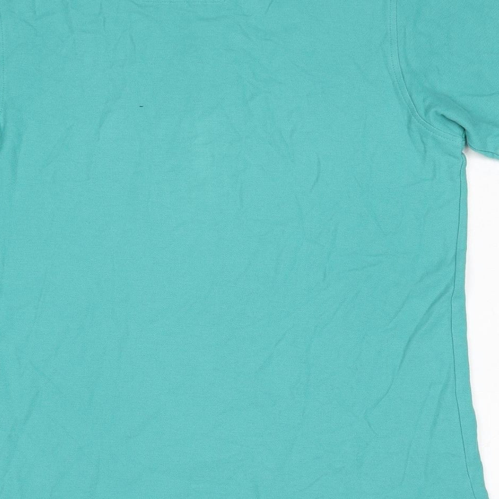 Marks and Spencer Mens Blue Cotton Polo Size S Collared Pullover