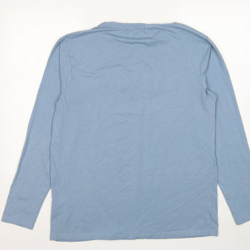 Armani Exchange Mens Blue Cotton T-Shirt Size 2XL Round Neck