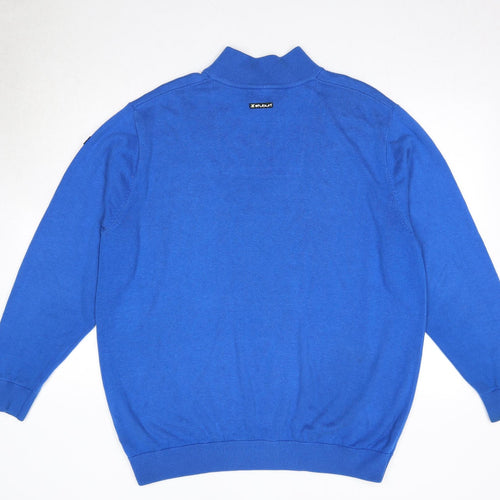 Stuburt Mens Blue Mock Neck Acrylic Pullover Jumper Size XL Long Sleeve