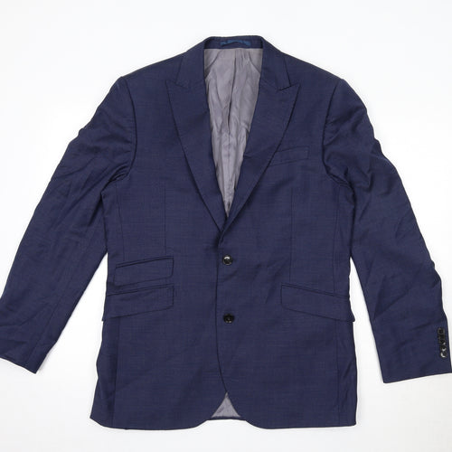 John Lewis Mens Blue Wool Jacket Suit Jacket Size 40 Regular