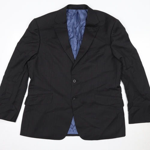 Marks and Spencer Mens Black Wool Jacket Suit Jacket Size 42 Regular