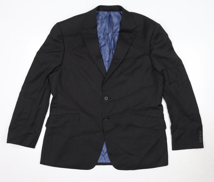 Marks and Spencer Mens Black Wool Jacket Suit Jacket Size 42 Regular