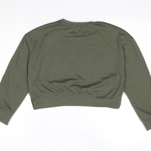 Zara Girls Green Polyester Pullover Sweatshirt Size 11-12 Years Pullover - Positive Thoughts