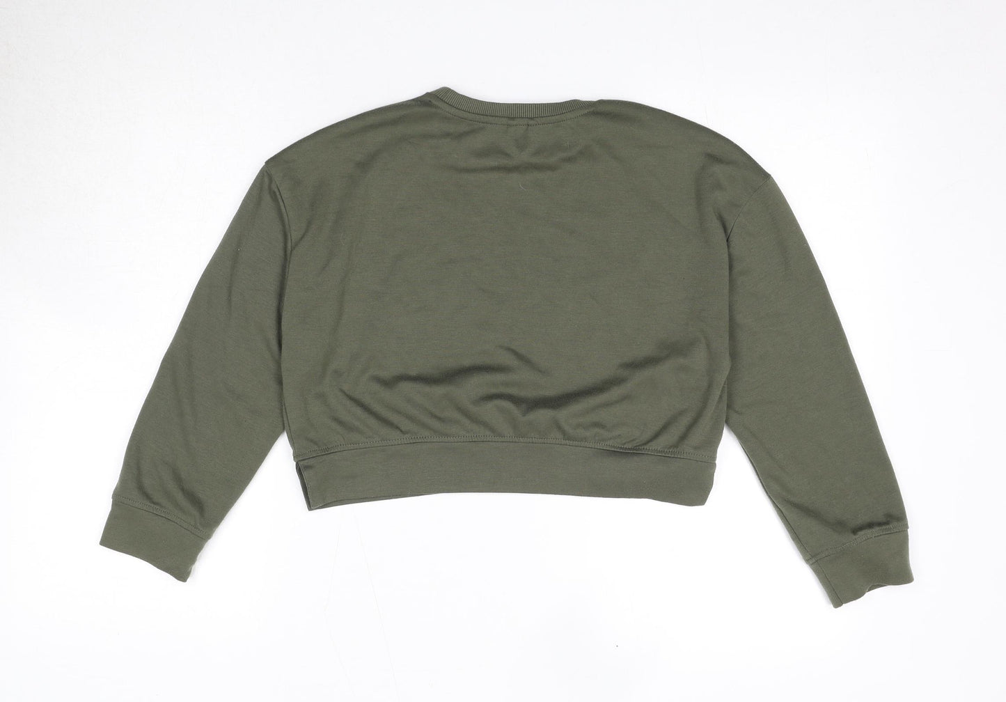 Zara Girls Green Polyester Pullover Sweatshirt Size 11-12 Years Pullover - Positive Thoughts