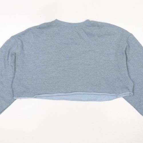 H&M Womens Blue Cotton Pullover Sweatshirt Size M - Grateful & Honest, Cropped