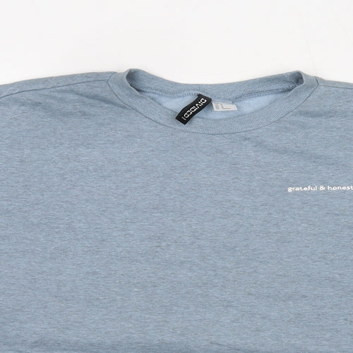 H&M Womens Blue Cotton Pullover Sweatshirt Size M - Grateful & Honest, Cropped