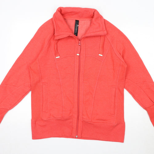 MONDETTA Womens Pink Cotton Full Zip Sweatshirt Size 14 Zip