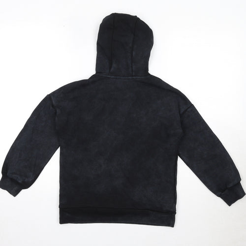 Marks and Spencer Girls Black Polyester Pullover Hoodie Size 7-8 Years Pullover - Stranger Things