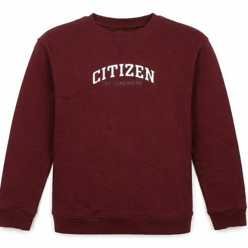 Marks and Spencer Boys Red Cotton Pullover Sweatshirt Size 11-12 Years - Citizen Of Somewhere