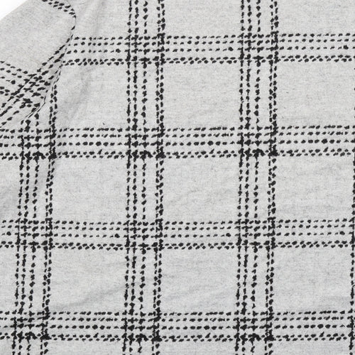 NEXT Womens Grey Plaid Polyester Basic Blouse Size 18 Crew Neck