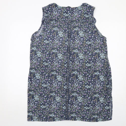 NEXT Womens Blue Floral Polyester Tank Dress Size 22 Boat Neck Pullover