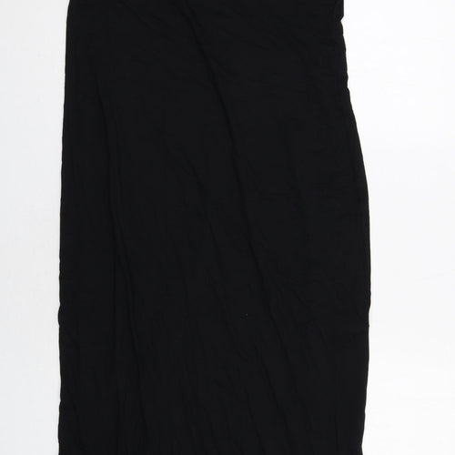 Marks and Spencer Womens Black Viscose Tank Dress Size 12 Scoop Neck Pullover