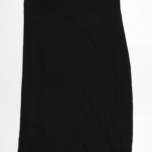 Marks and Spencer Womens Black Viscose Tank Dress Size 12 Scoop Neck Pullover