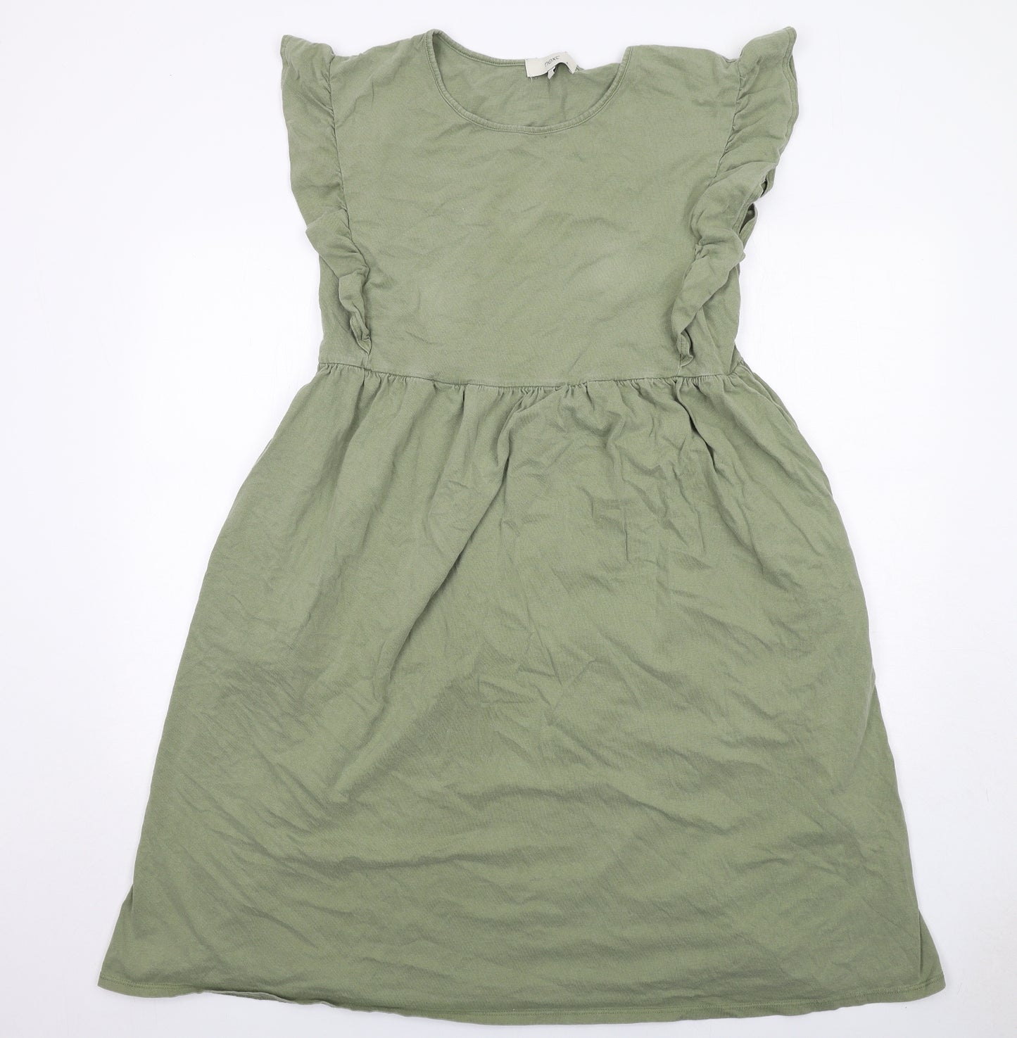 NEXT Womens Green Cotton A-Line Size 16 Round Neck Pullover