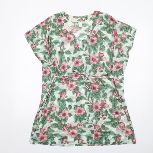 H&M Womens Multicoloured Floral Polyester Mini Size S V-Neck Pullover