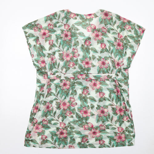 H&M Womens Multicoloured Floral Polyester Mini Size S V-Neck Pullover