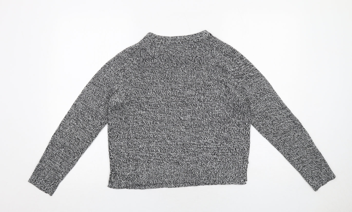 H&M Womens Grey Round Neck Acrylic Pullover Jumper Size S
