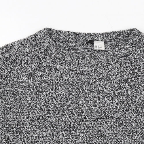 H&M Womens Grey Round Neck Acrylic Pullover Jumper Size S
