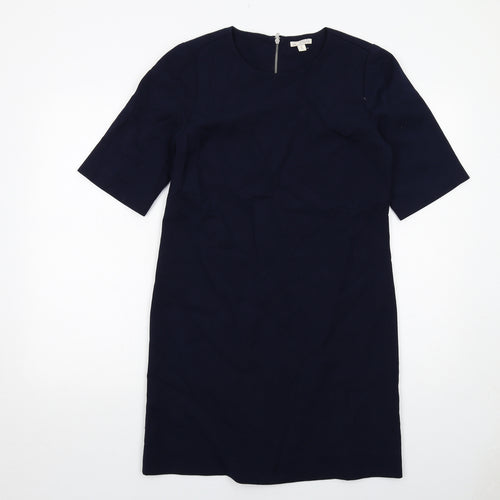 Gap Womens Blue Polyester Shift Size 6 Round Neck Zip