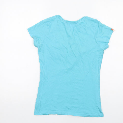 Superdry Womens Blue Cotton Basic T-Shirt Size S Crew Neck
