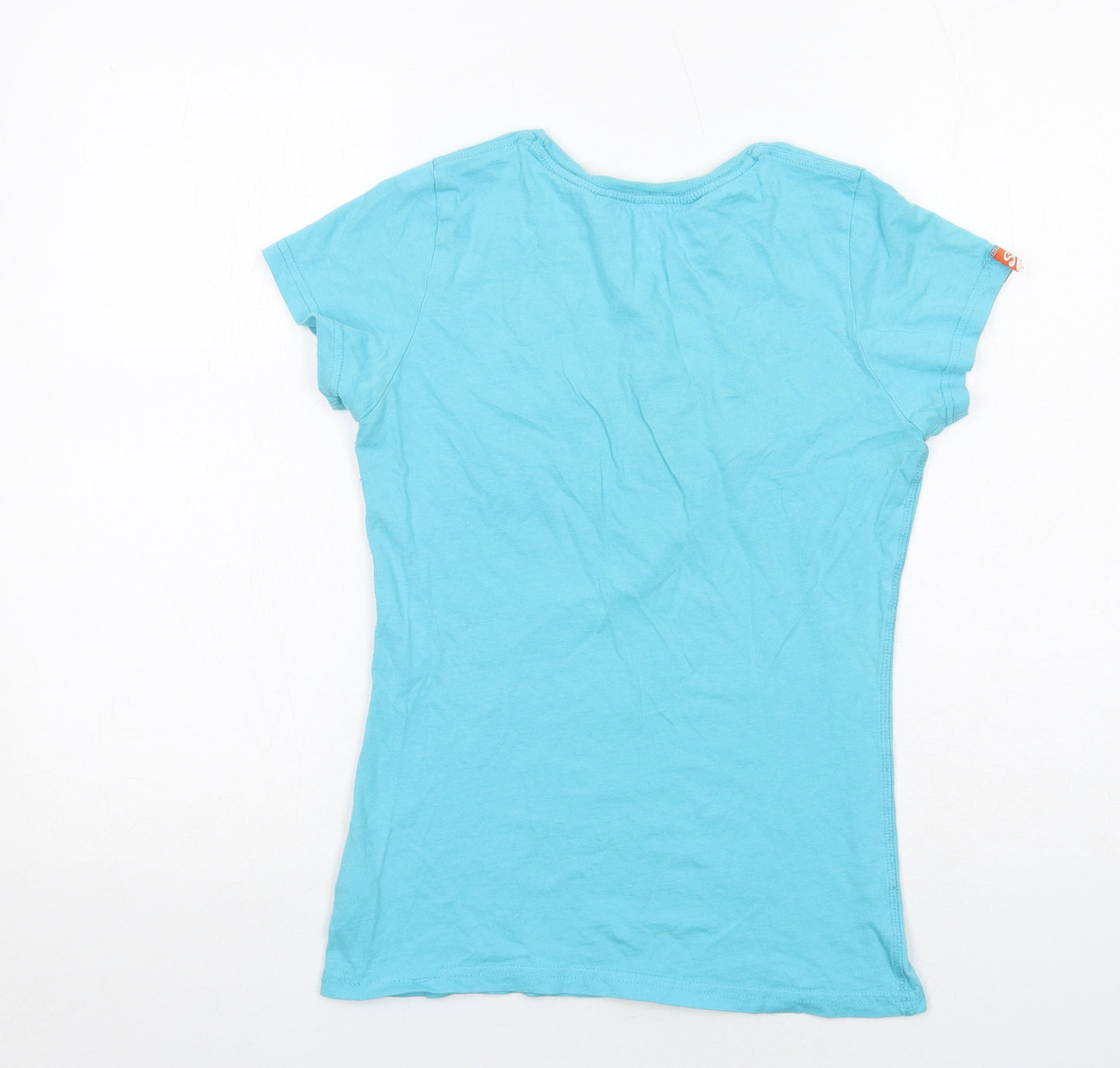 Superdry Womens Blue Cotton Basic T-Shirt Size S Crew Neck