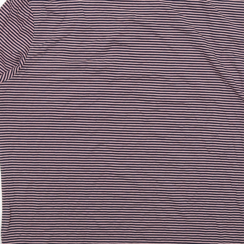 Autograph Mens Pink Striped Cotton T-Shirt Size XL Round Neck