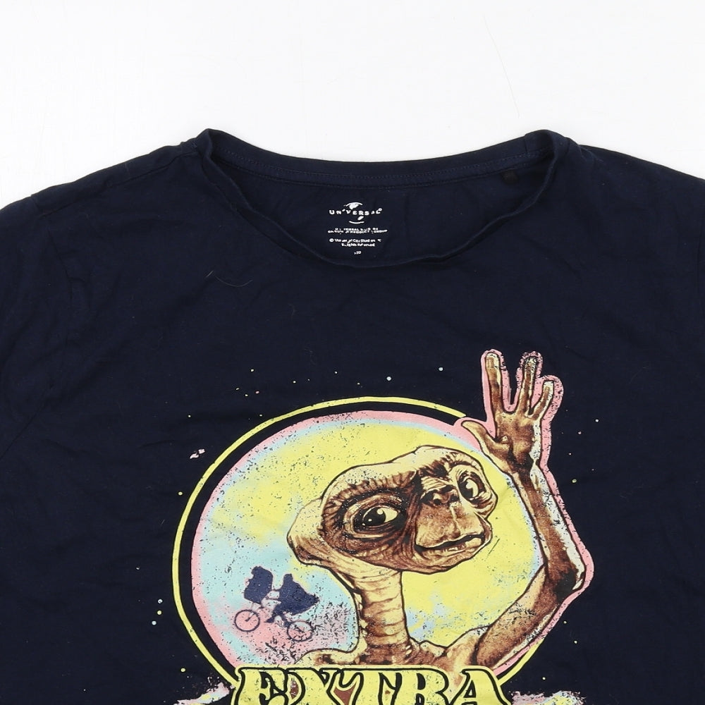 Universal Womens Blue Cotton Basic T-Shirt Size 20 Crew Neck - E.T. Alien