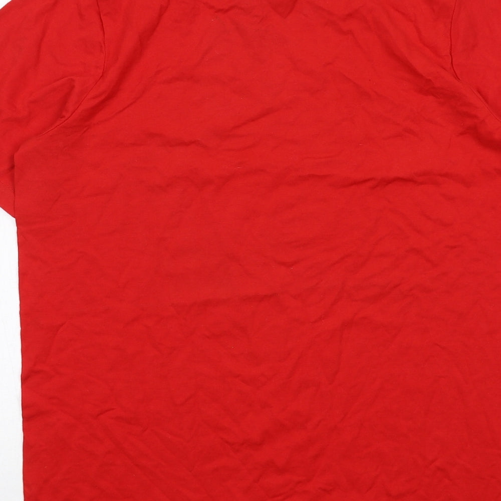 Nike Boys Red Cotton Basic T-Shirt Size 13-14 Years Round Neck Pullover - Air Nike