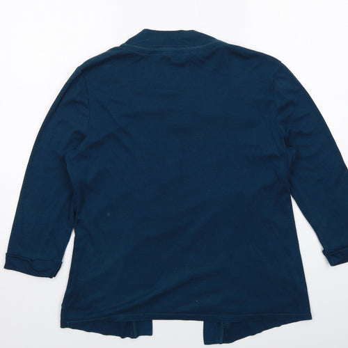 Maine Womens Blue Geometric Cotton Basic Blouse Size 18 Scoop Neck - 2 in 1 Top