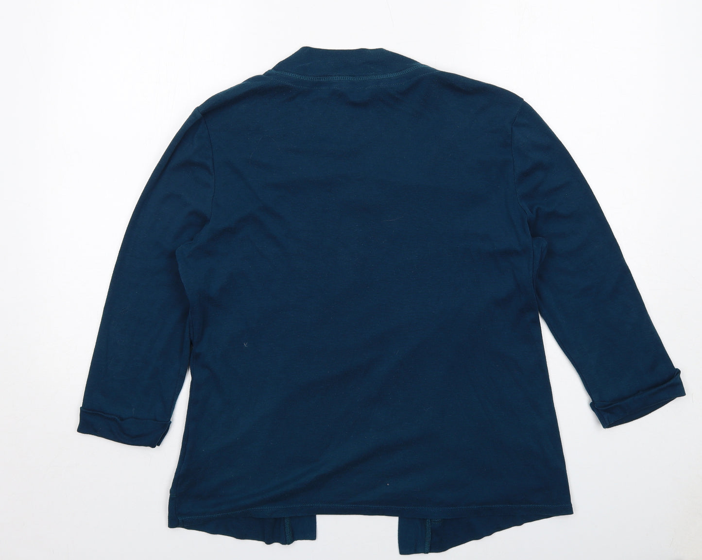 Maine Womens Blue Geometric Cotton Basic Blouse Size 18 Scoop Neck - 2 in 1 Top