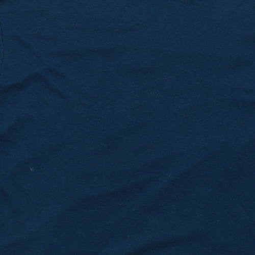 Maine Womens Blue Geometric Cotton Basic Blouse Size 18 Scoop Neck - 2 in 1 Top