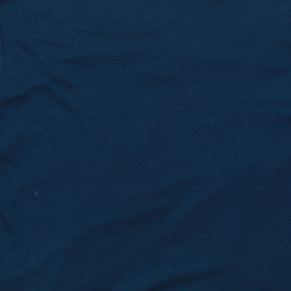 Maine Womens Blue Geometric Cotton Basic Blouse Size 18 Scoop Neck - 2 in 1 Top