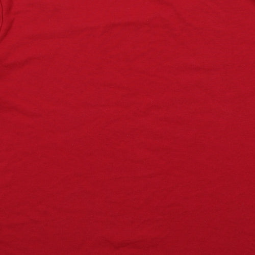 VIZ A VIZ Womens Red Polyester Basic T-Shirt Size 12 V-Neck