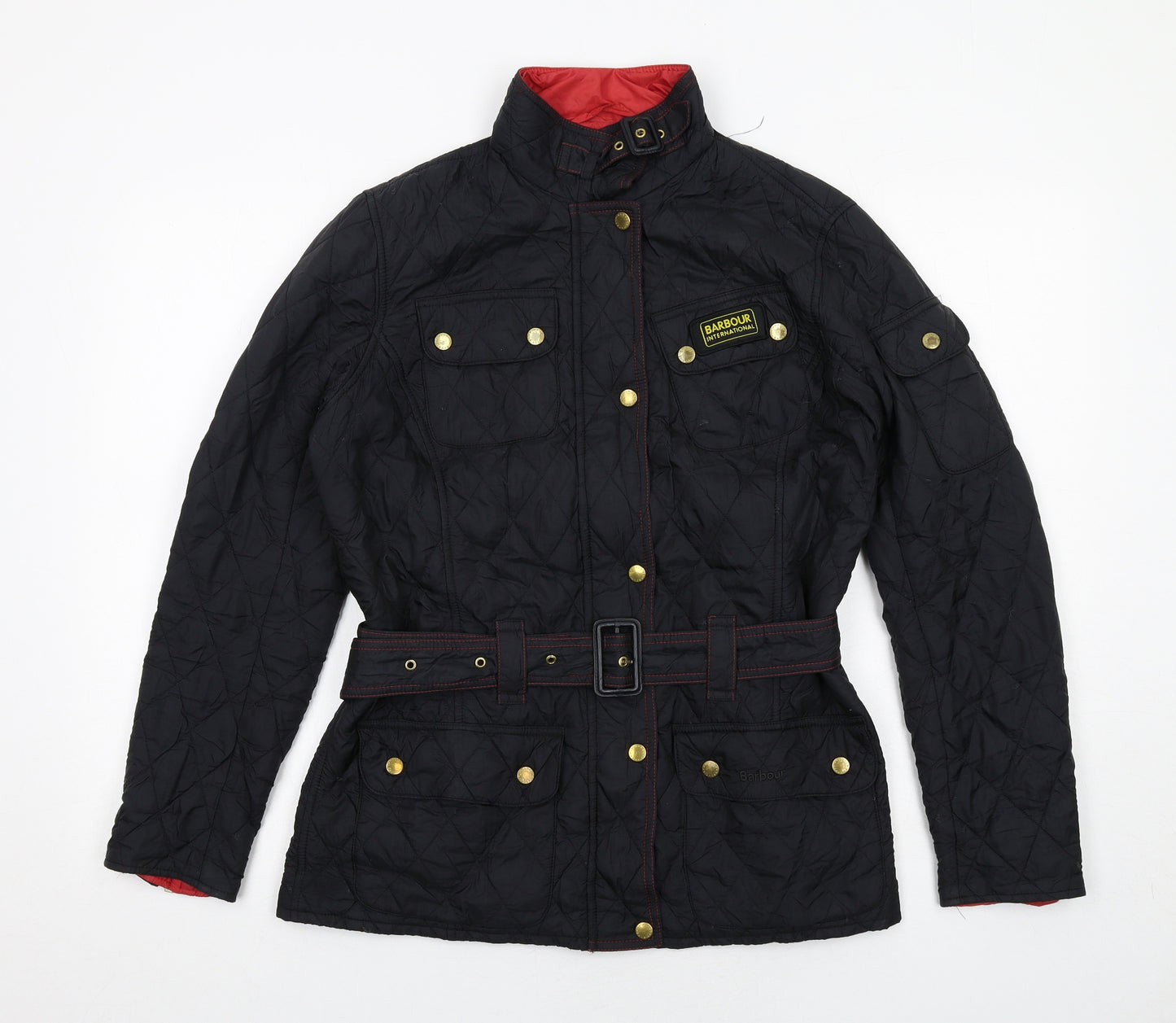 Barbour Womens Black Quilted Jacket Size 14 Zip