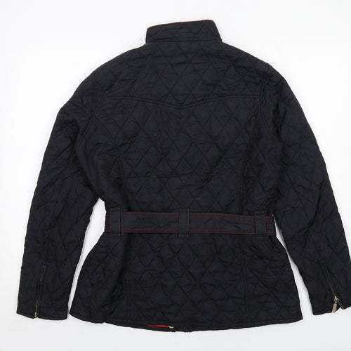 Barbour Womens Black Quilted Jacket Size 14 Zip