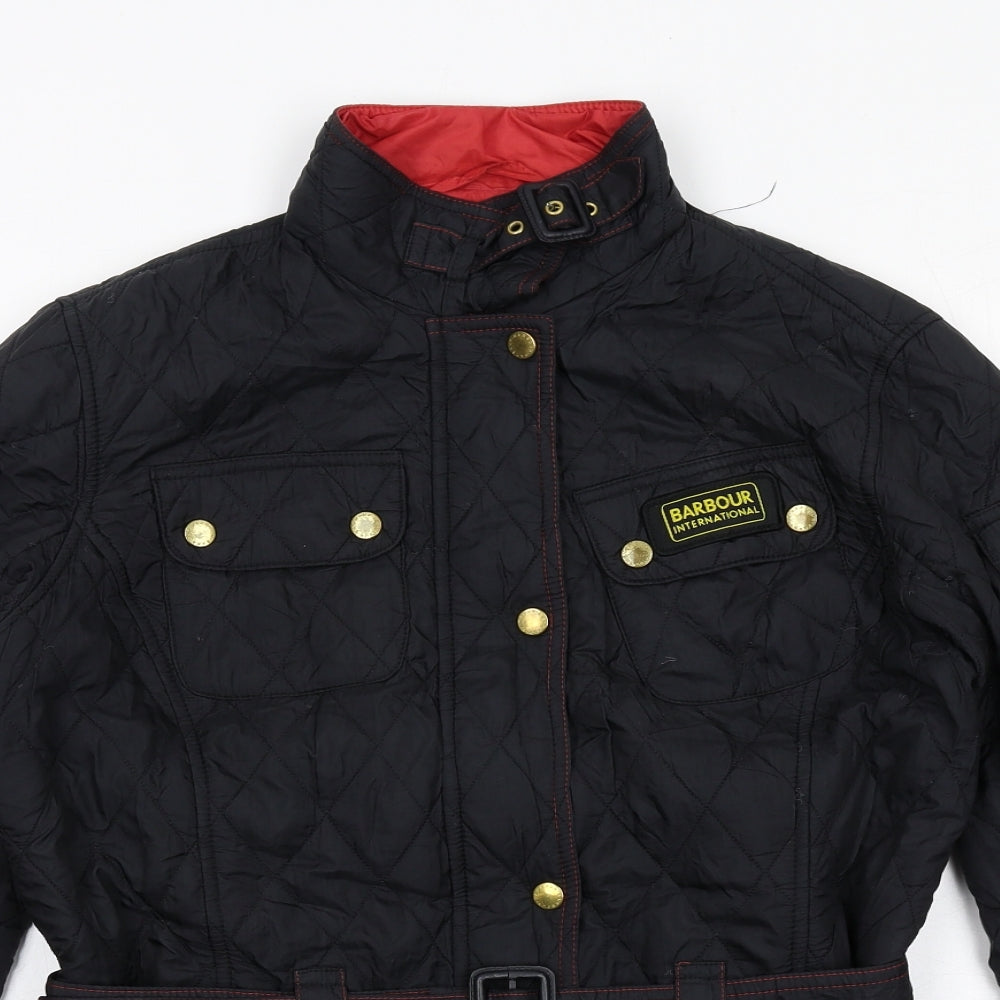 Barbour Womens Black Quilted Jacket Size 14 Zip