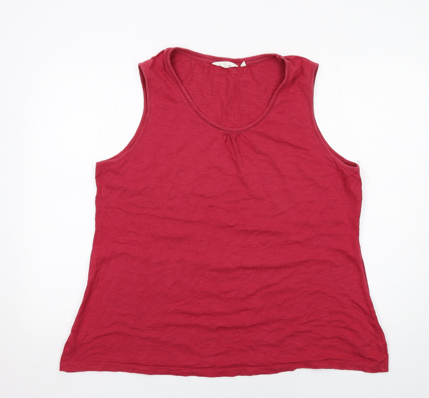 Seasalt Womens Red Cotton Basic Tank Size 22 Scoop Neck