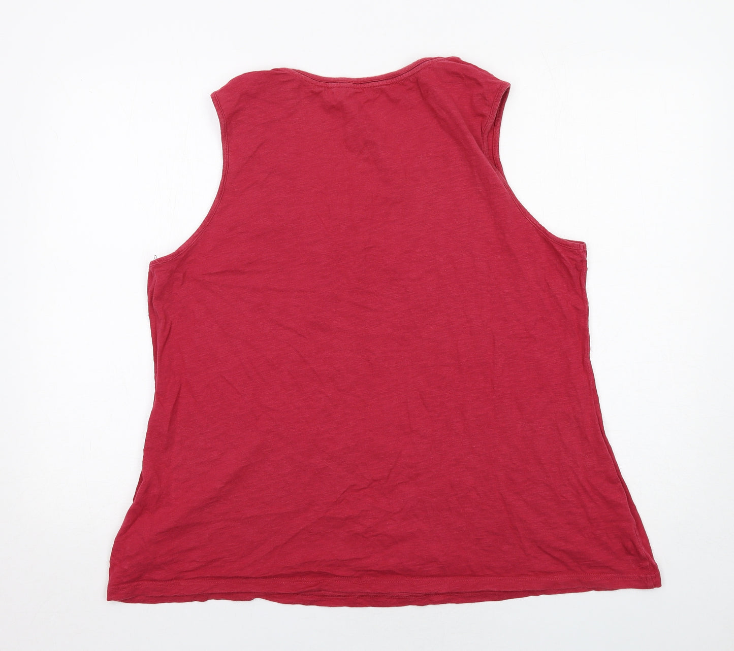 Seasalt Womens Red Cotton Basic Tank Size 22 Scoop Neck
