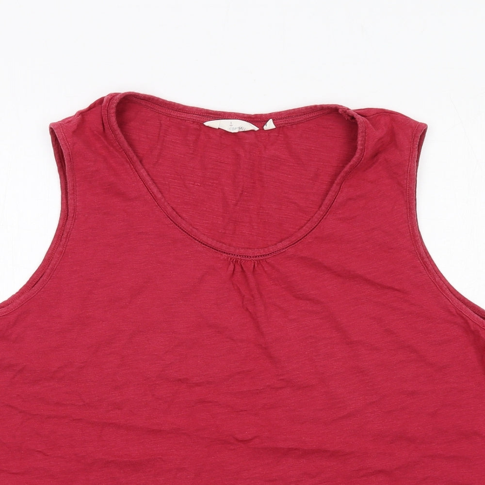 Seasalt Womens Red Cotton Basic Tank Size 22 Scoop Neck