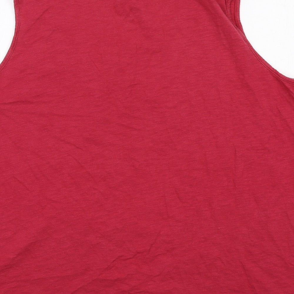 Seasalt Womens Red Cotton Basic Tank Size 22 Scoop Neck