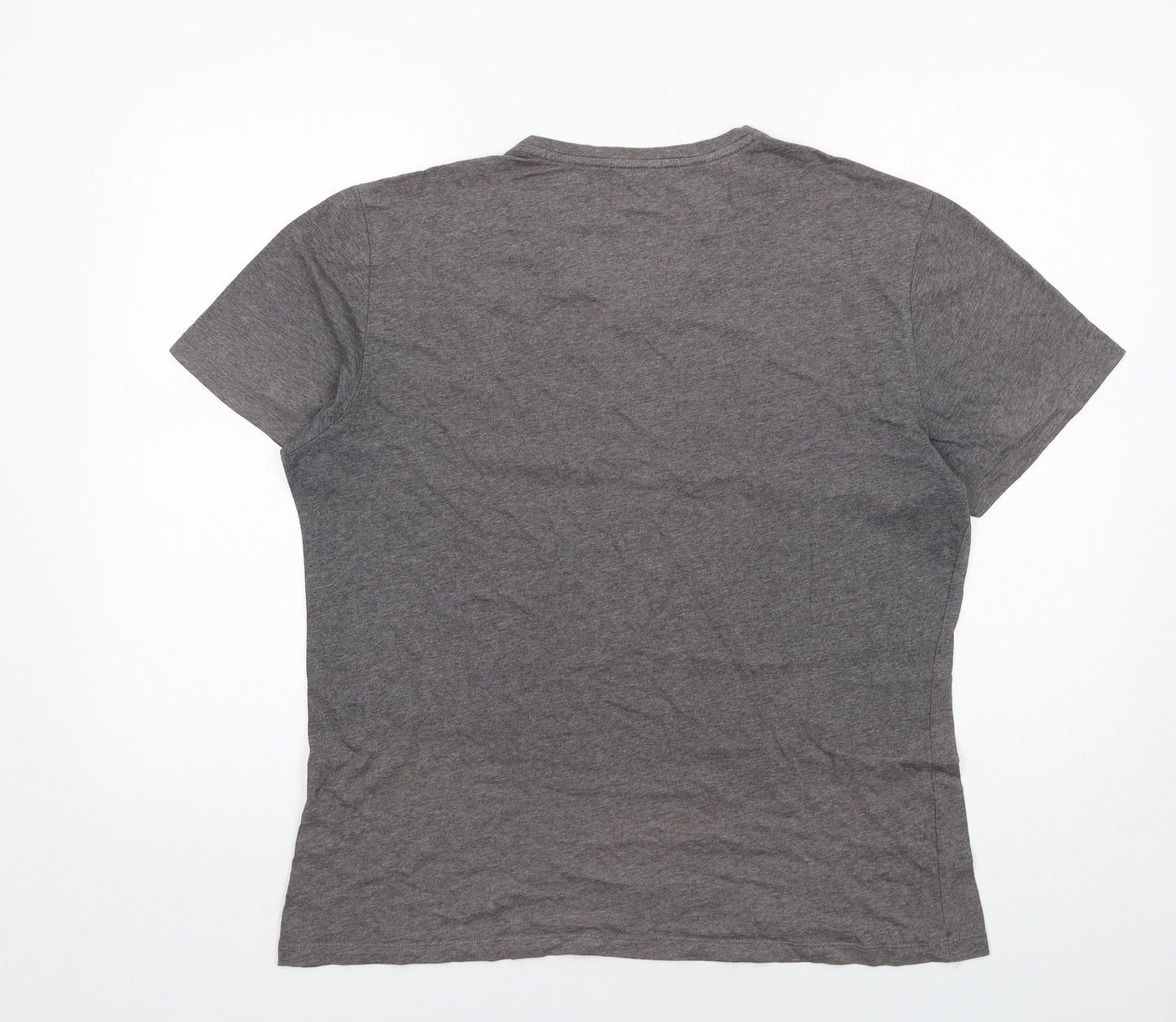 Slate & Stone Mens Grey Cotton T-Shirt Size L V-Neck