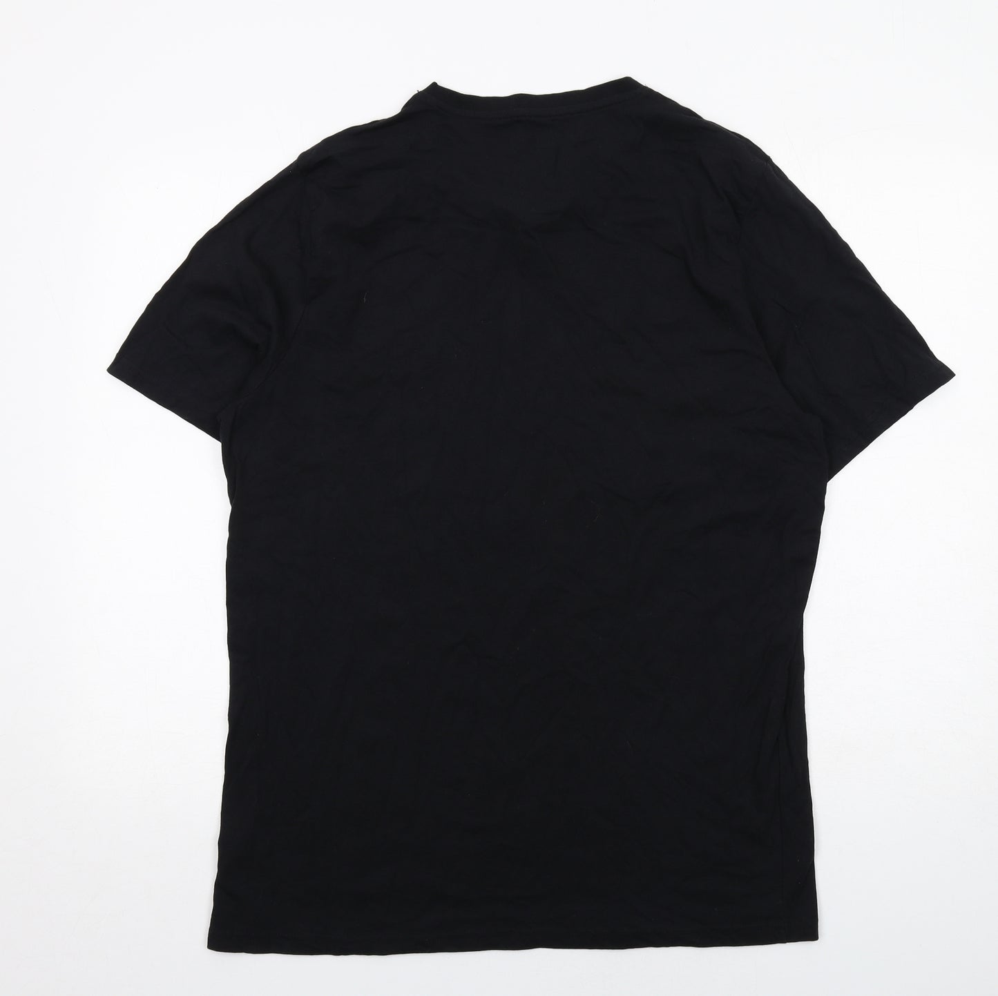 Jacamo Mens Black Cotton T-Shirt Size XL Round Neck