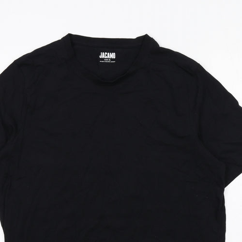 Jacamo Mens Black Cotton T-Shirt Size XL Round Neck