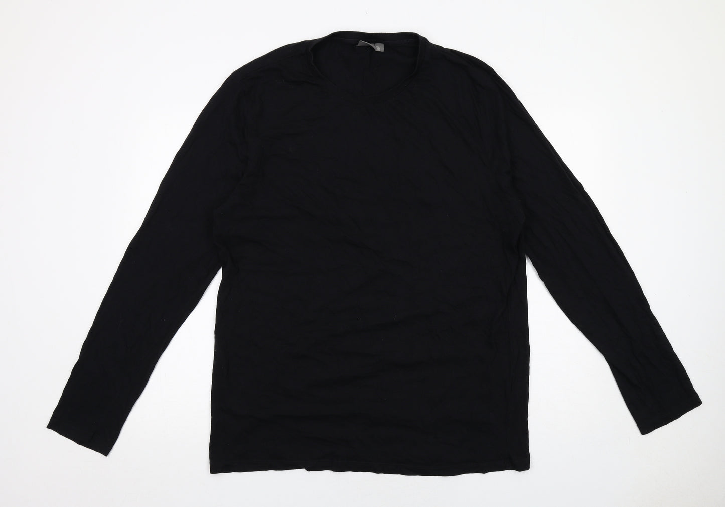 ASOS Mens Black Cotton T-Shirt Size 2XL Round Neck