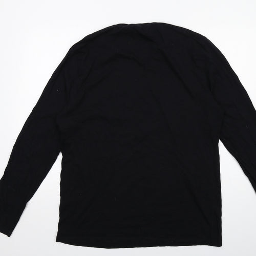 ASOS Mens Black Cotton T-Shirt Size 2XL Round Neck