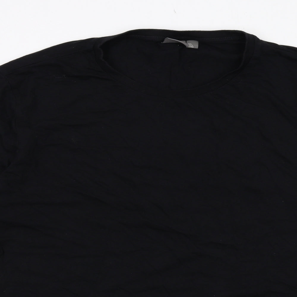 ASOS Mens Black Cotton T-Shirt Size 2XL Round Neck