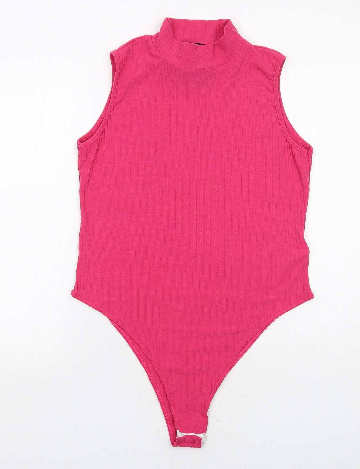 New Look Womens Pink Polyester Bodysuit One-Piece Size 18 Snap